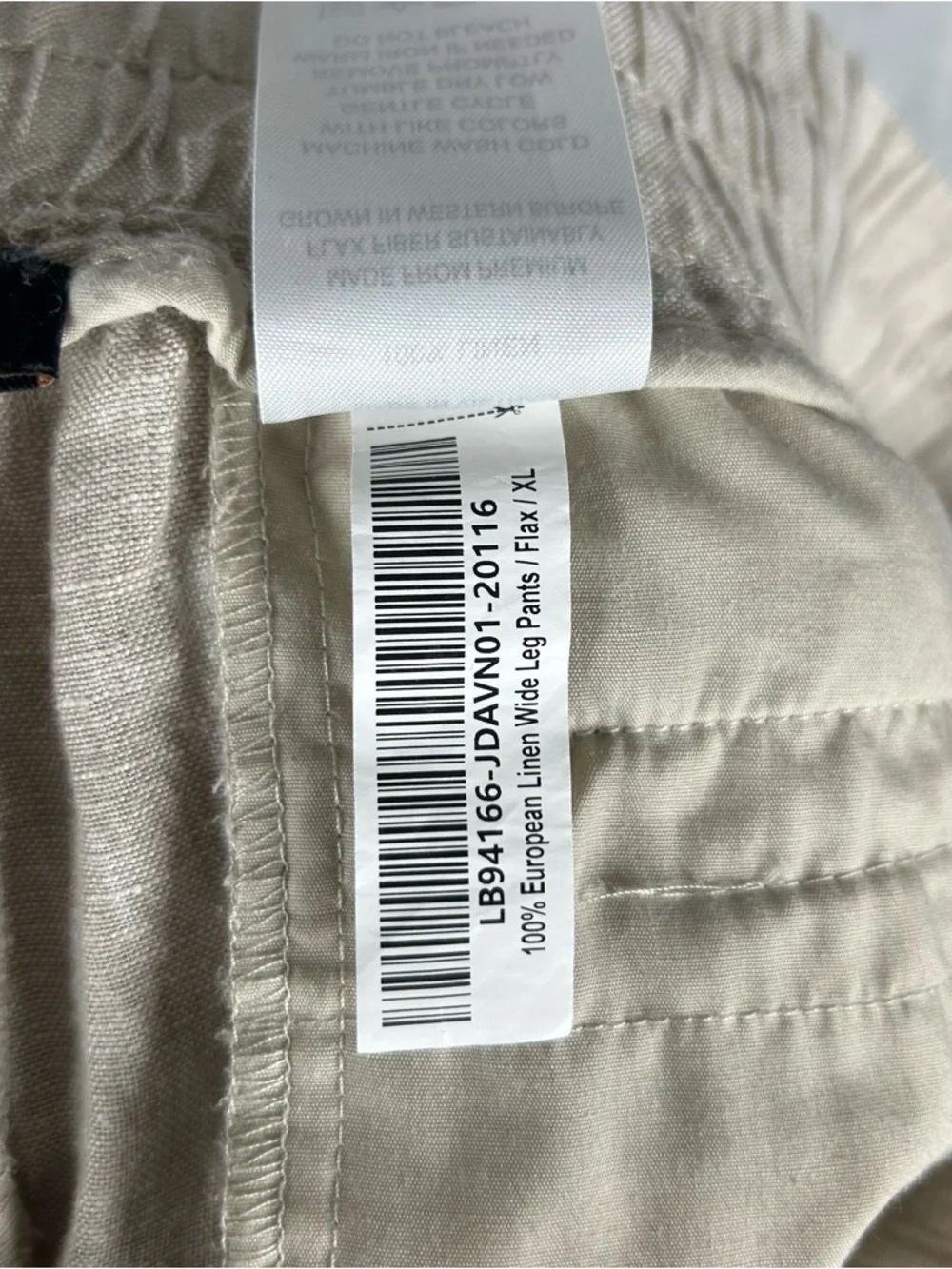 Quince Beige Drawstring Linen-Blend Trousers